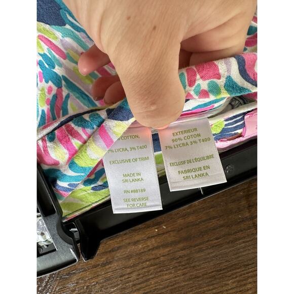 Lilly Pulitzer Kelly Textured Ankle Length Skinny Pant Indigo Palm Reader SZ 2 - Picture 4 of 7